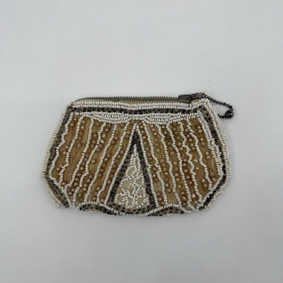 Vintage Small Beaded Coin Pouch Delicate Dainty - Picture 1 of 8